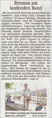 ArthurP. Zapf - ARTtours-Bremen - Weser Kurier vom 12.6.2013