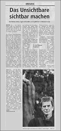 ArthurP. Zapf - ARTtours-Bremen Weser Kurier 2003